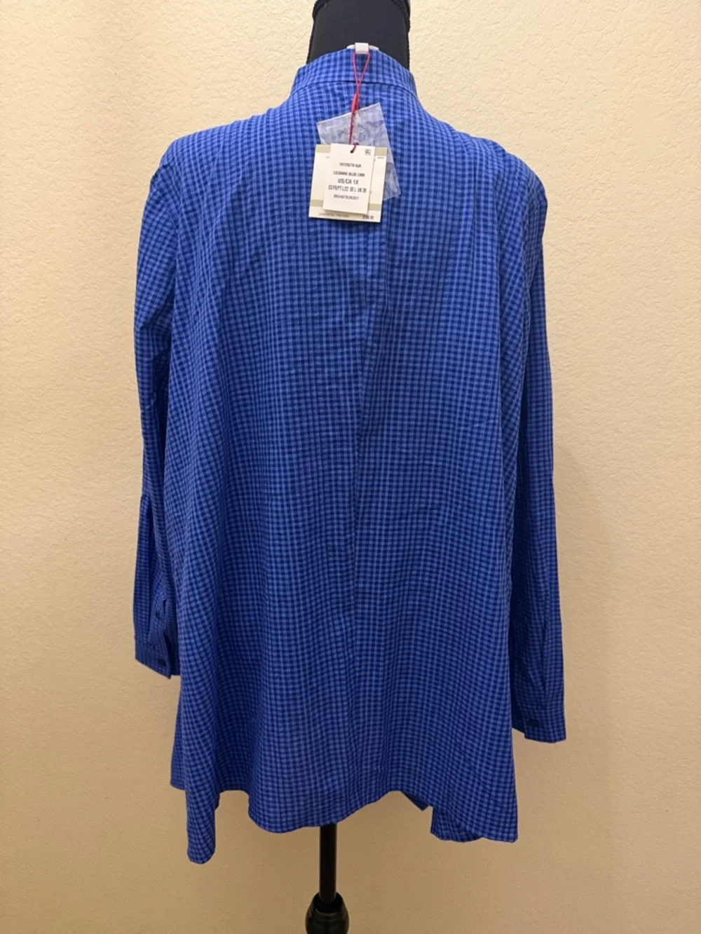 Anne Klein Royal Blue Long Sleeve Button Front Tunic - Picture 2 of 4